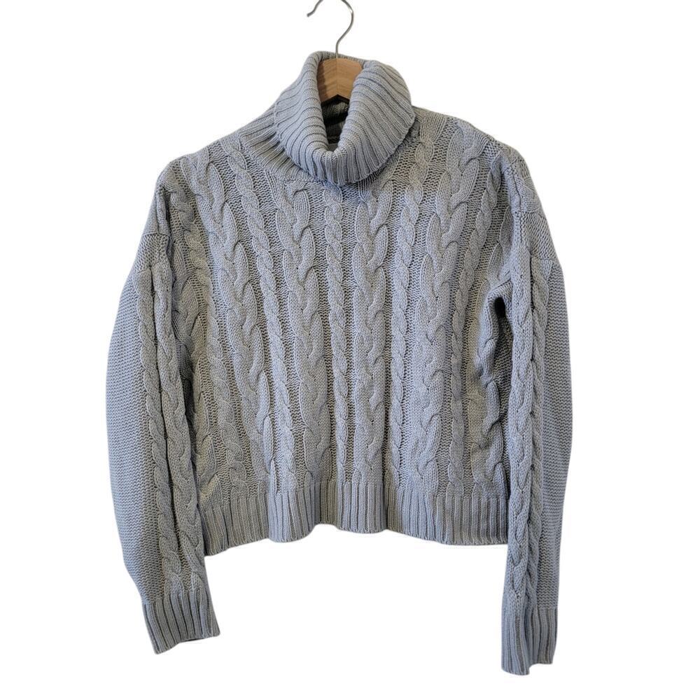 Olive & Oak Crop Cowl Turtleneck Long Sleeve Knit Pullover Sweater Size L